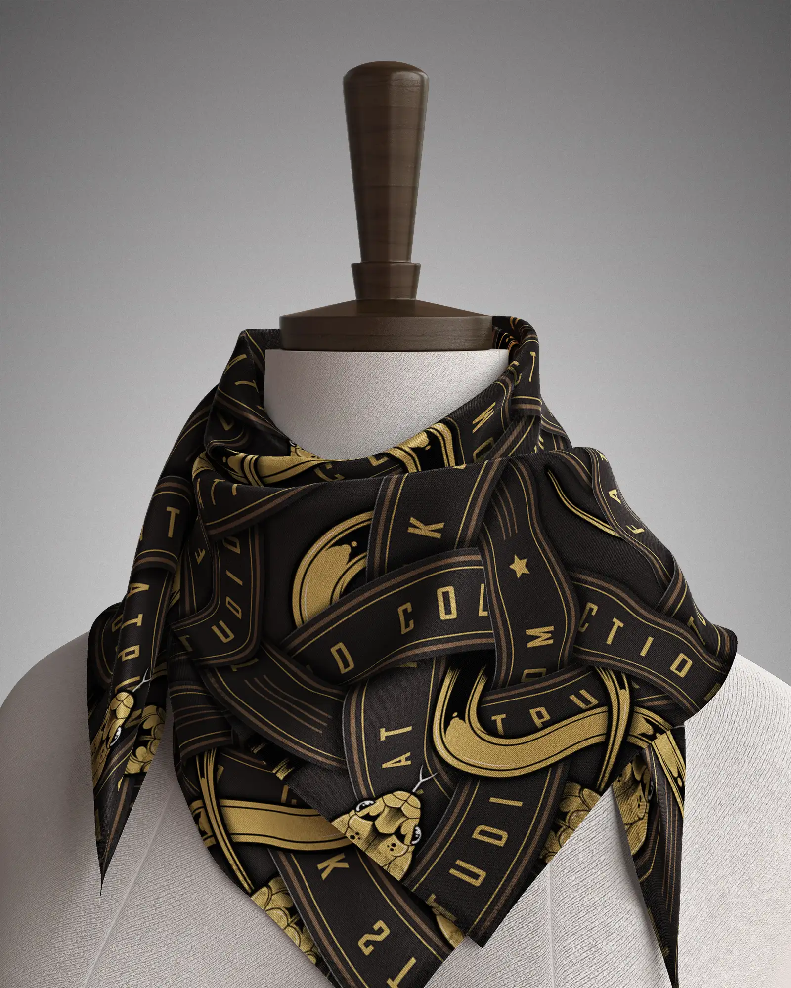 Fat Punk Studio Rings silk square 90 on dressmaker mannequin